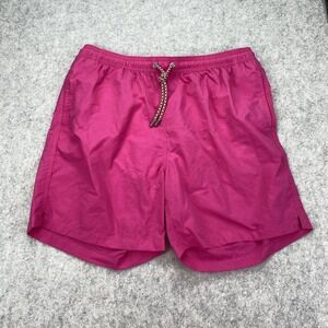 Closed Swim Shorts Mens Large (31x6) Pink Lined Quick Dry Drawstring Swim Trunks